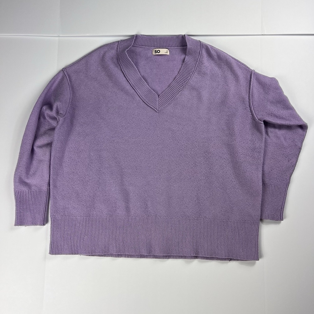 So Purple V-Neck Oversized XS Long Sleeve Sweater Women's